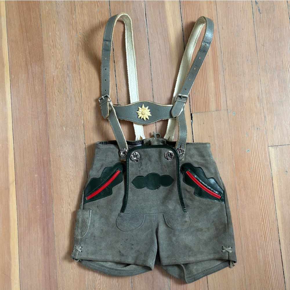Vintage Kids Liederhosen Suede Leather